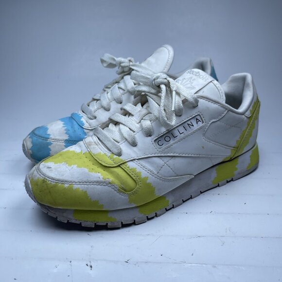 Reebok Collina Strada Classic Sneaker Womens 7,5 US White Leather Call Mom Shoes - Picture 1 of 16